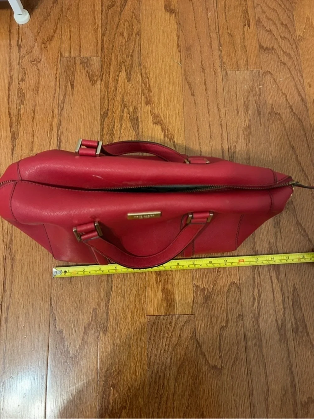 Kate Spade New York Red Saffiano Leather Satchel Top Handle Crossbody Bag
